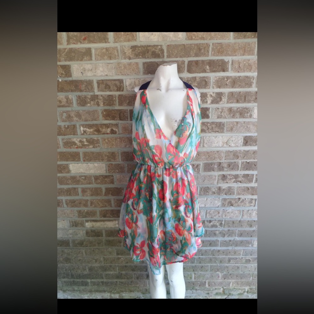 Adelyn Rae Multi color Printed Sleeveless Asymmetric Dress Sz XS